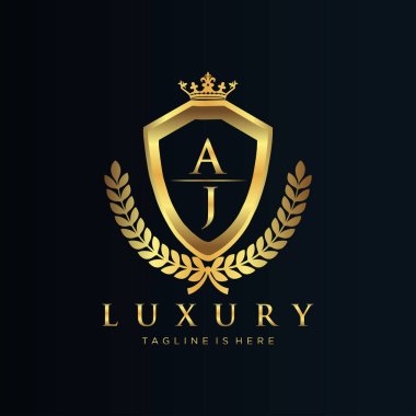 Kraliyet Lüks Logo Şablonu ile Harflerin Baş harfleri