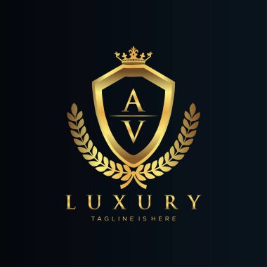Kraliyet Lüks Logo Şablonu ile Harflerin Baş harfleri