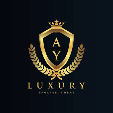 Kraliyet Lüks Logo Şablonu ile Harflerin Baş harfleri