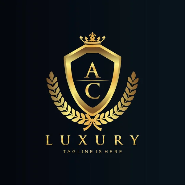 Lettre Initiale Avec Modèle Logo Luxe Royal — Image vectorielle