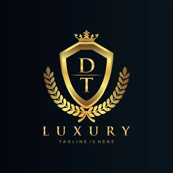 Letter Initial Royal Luxury Logo Template — Stock Vector