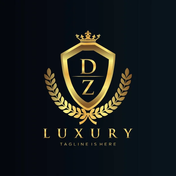 List Początkowy Royal Luxury Logo Szablon — Wektor stockowy
