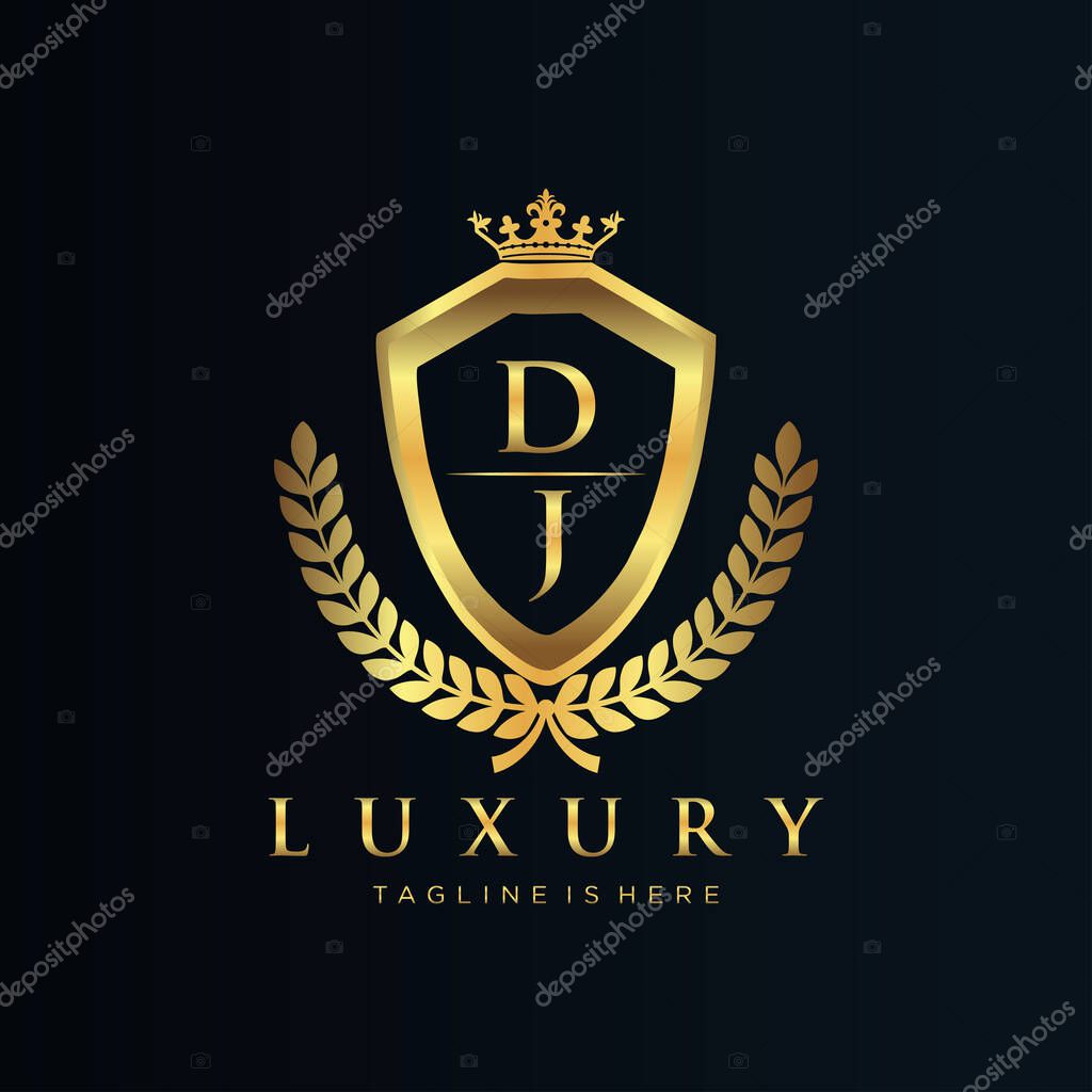 Letter Initial with Royal Luxury Logo Template