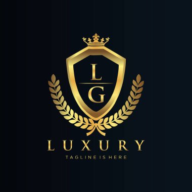 Kraliyet Lüks Logo Şablonu ile Harflerin Baş harfleri