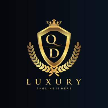 Kraliyet Lüks Logo Şablonu ile Harflerin Baş harfleri