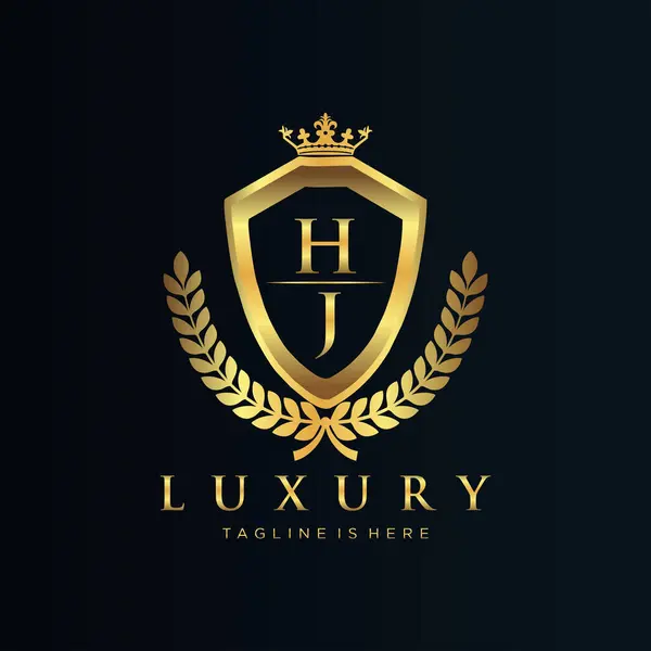 Letter Initial Royal Luxury Logo Template — Stock Vector