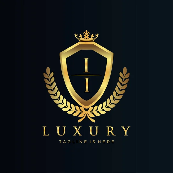 Letter Initial Royal Luxury Logo Template — Stock Vector