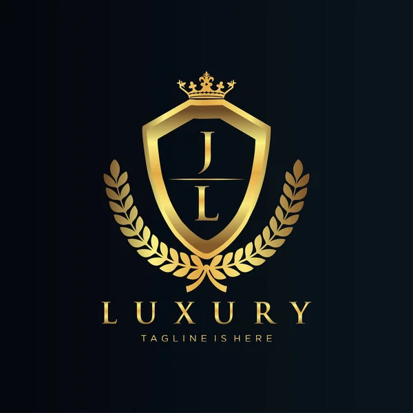 Lettre Initiale Avec Modèle Logo Luxe Royal — Image vectorielle