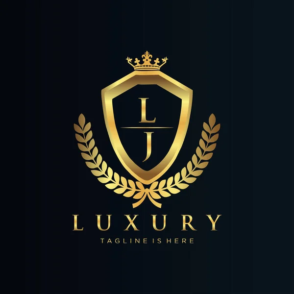 Lettre Initiale Avec Modèle Logo Luxe Royal — Image vectorielle