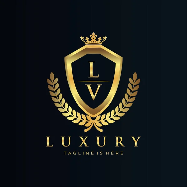 List Początkowy Royal Luxury Logo Szablon — Wektor stockowy