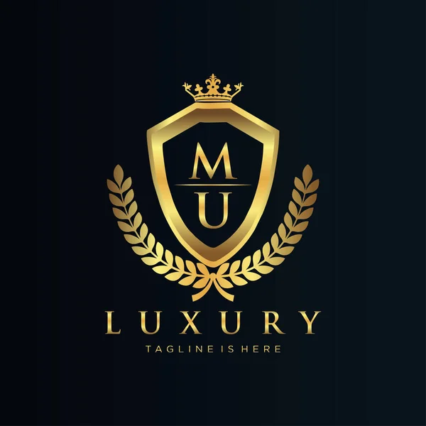 Lettre Initiale Avec Modèle Logo Luxe Royal — Image vectorielle