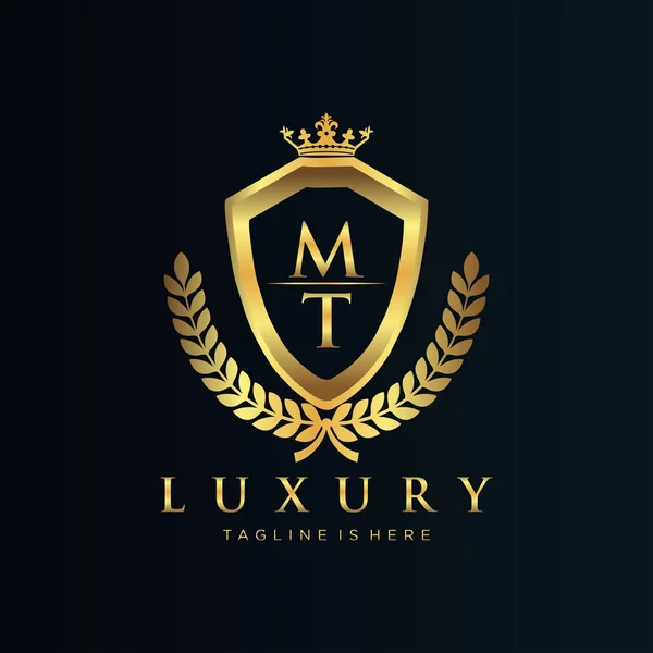 Letter Initial Royal Luxury Logo Template — Stock Vector