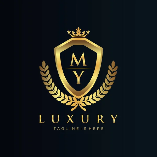 Brief Initiaal Met Royal Luxury Logo Template — Stockvector