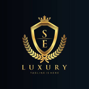 Kraliyet Lüks Logo Şablonu ile Harflerin Baş harfleri