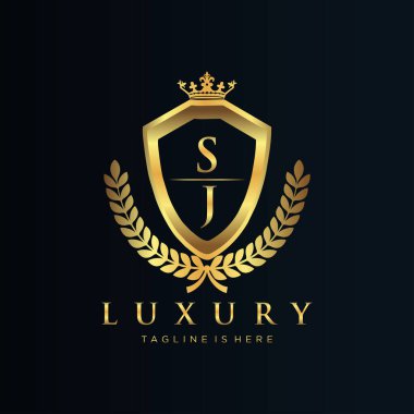 Kraliyet Lüks Logo Şablonu ile Harflerin Baş harfleri