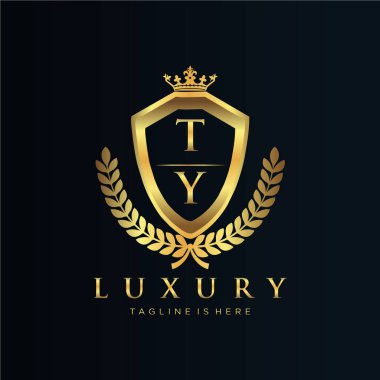 Kraliyet Lüks Logo Şablonu ile Harflerin Baş harfleri