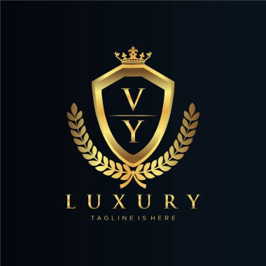 Kraliyet Lüks Logo Şablonu ile Harflerin Baş harfleri
