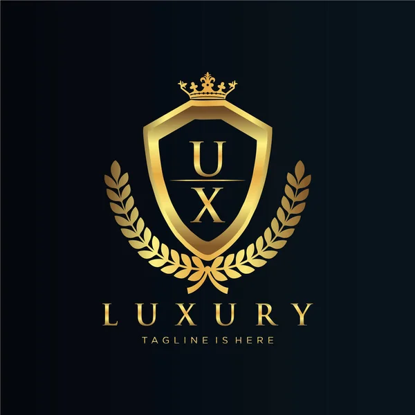 List Początkowy Royal Luxury Logo Szablon — Wektor stockowy