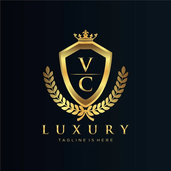 Brev Inledande Med Royal Luxury Logo Mall — Stock vektor