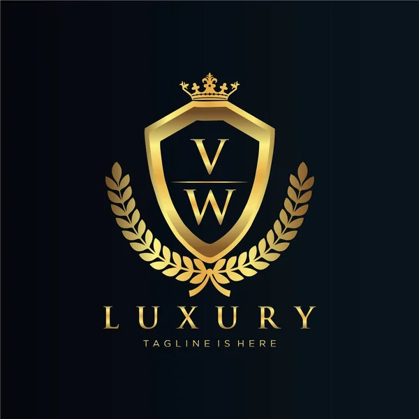 Carta Inicial Com Modelo Logotipo Luxo Real — Vetor de Stock