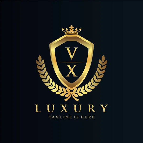 Brief Initiaal Met Royal Luxury Logo Template — Stockvector