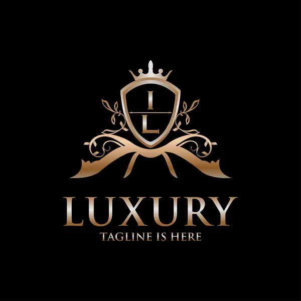 Brief Initiaal Met Royal Luxury Logo Template — Stockvector