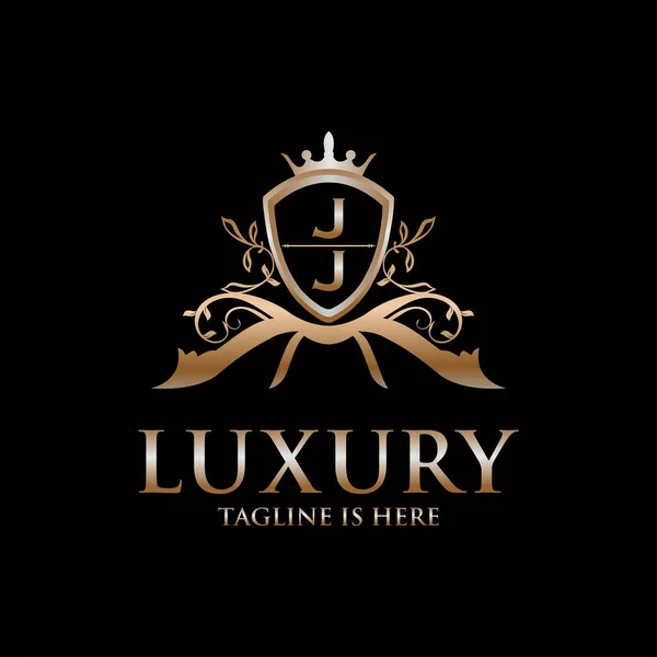 Brief Initiaal Met Royal Luxury Logo Template — Stockvector