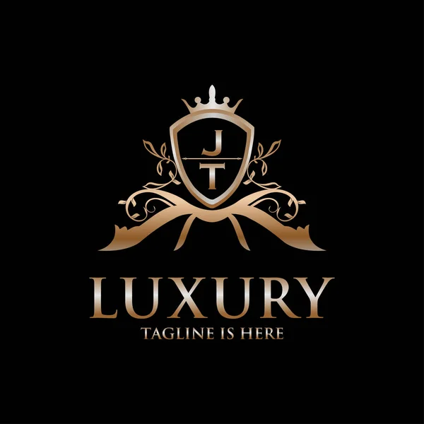 Brief Initiaal Met Royal Luxury Logo Template — Stockvector