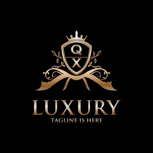 Buchstabe Initial Mit Königlicher Luxus Logo Vorlage — Stockvektor