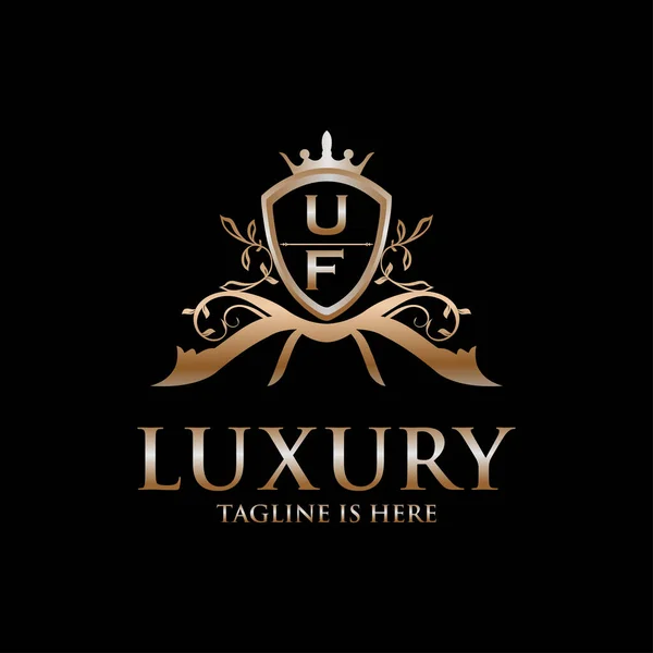Brief Initiaal Met Royal Luxury Logo Template — Stockvector