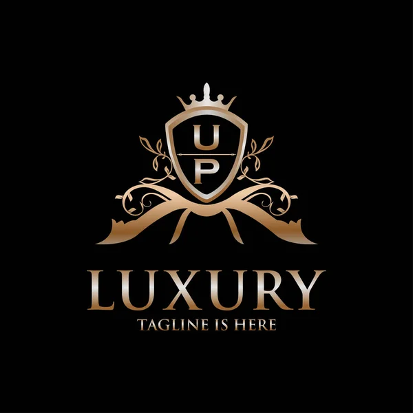Brief Initiaal Met Royal Luxury Logo Template — Stockvector