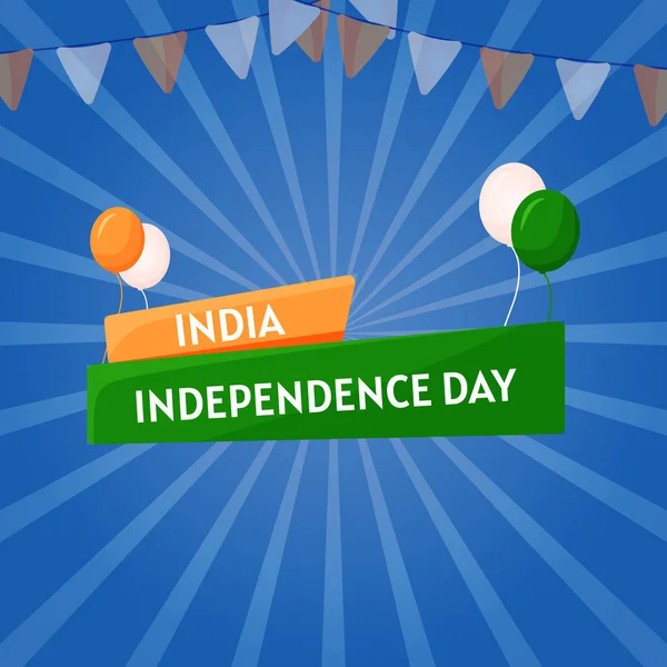 Sosial Media Posting Salam Kemerdekaan India Hari Wiith Balon - Stok Vektor