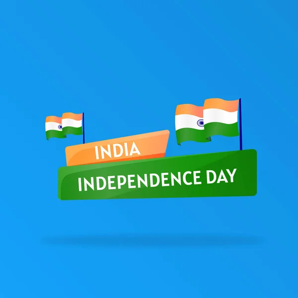 Minimaliist Banner Greeting India Independent Day - Stok Vektor