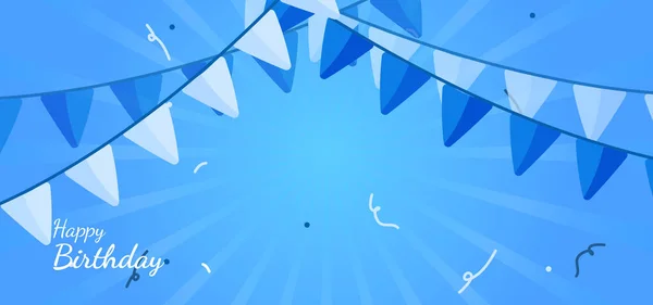 Banner Fundo Para Festa Aniversário Para Menino Com Fios Bandeira —  Vetores de Stock