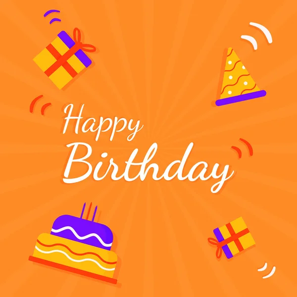 Design Fundo Cumprimentando Feliz Aniversário Para Post Mídia Social —  Vetores de Stock