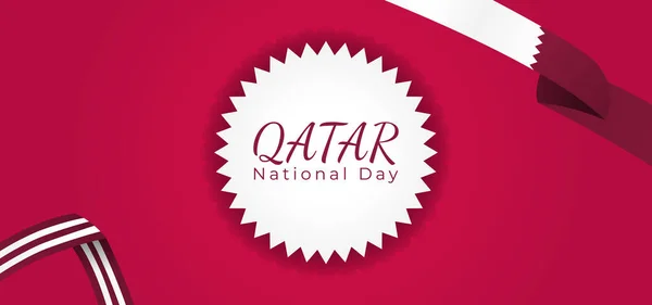 Szablon Strony Internetowej Powitanie Katar Dzień Narodowy — Wektor stockowy