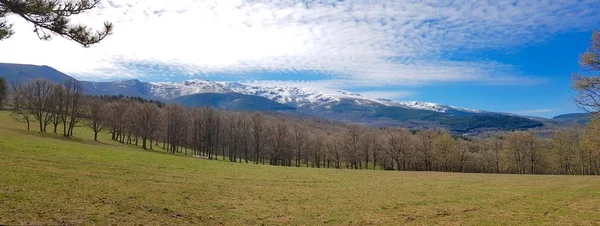 Snowy mountains landscape