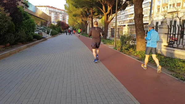 Desportistas amadores correndo em um parque — Fotografia de Stock