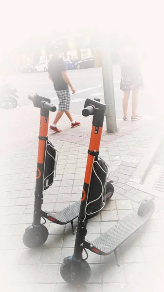 Electric scooter for rent — Stock Photo, Image