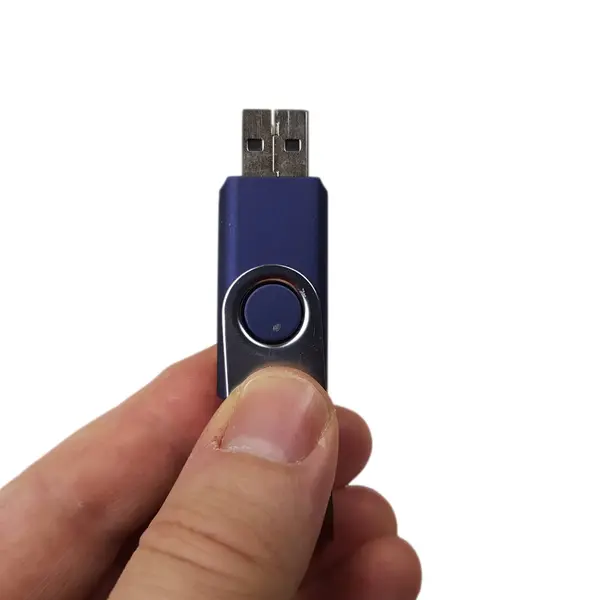 Showing Pen Drive White Background — Stock Photo, Image