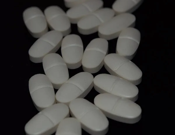 Tablet obat dalam tampilan makro — Stok Foto