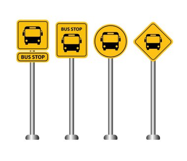 Beyaz arkaplanda otobüs durağı simgesi