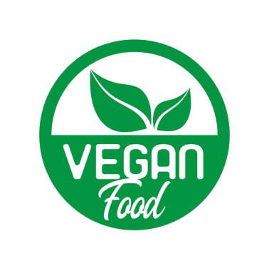 Beyaz arkaplanda vegan simgesi