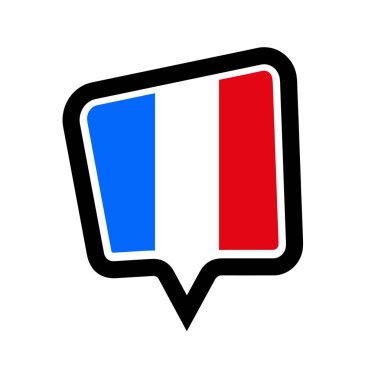 Beyaz arkaplanda Fransa bayrağı