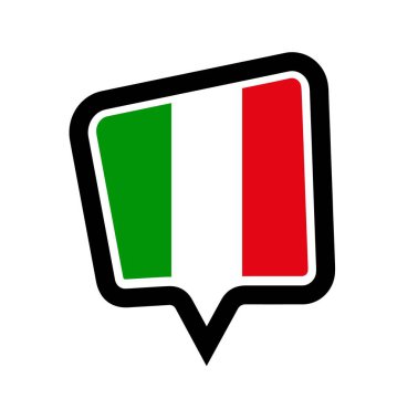 Beyaz arkaplanda İtalya bayrağı