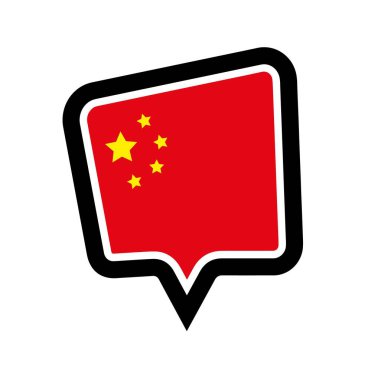 Beyaz arkaplanda Çin bayrağı