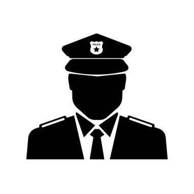 Beyaz arkaplanda polis simgesi