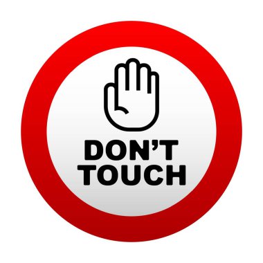 Beyaz arkaplandaki işaretlere dokunma