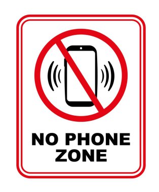 Beyaz arkaplanda telefon işareti yok