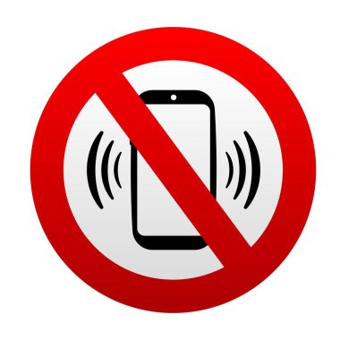 Beyaz arkaplanda telefon işareti yok